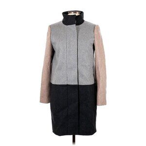 NWT J.Crew Colorblock Funnelneck Coat in Heather Gray Camel Wool 10 $398